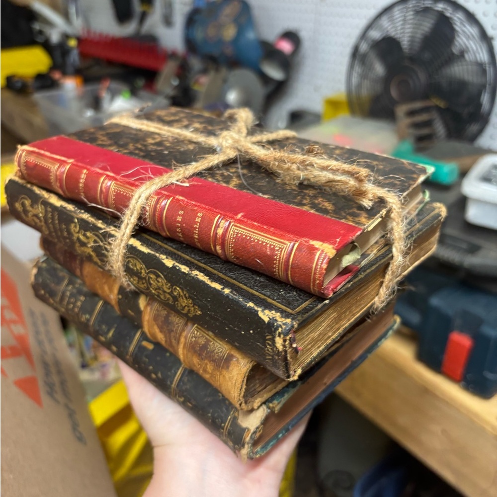 Vintage Book Bundle with Red and Black Covers